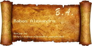 Babos Alexandra névjegykártya